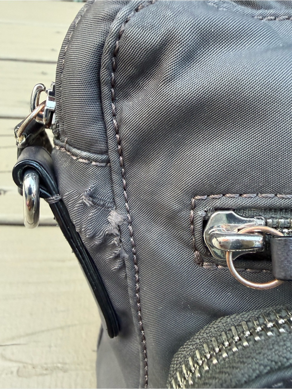 MZ Wallace Slate Gray Nylon Bag - no strap - Picture 7 of 15